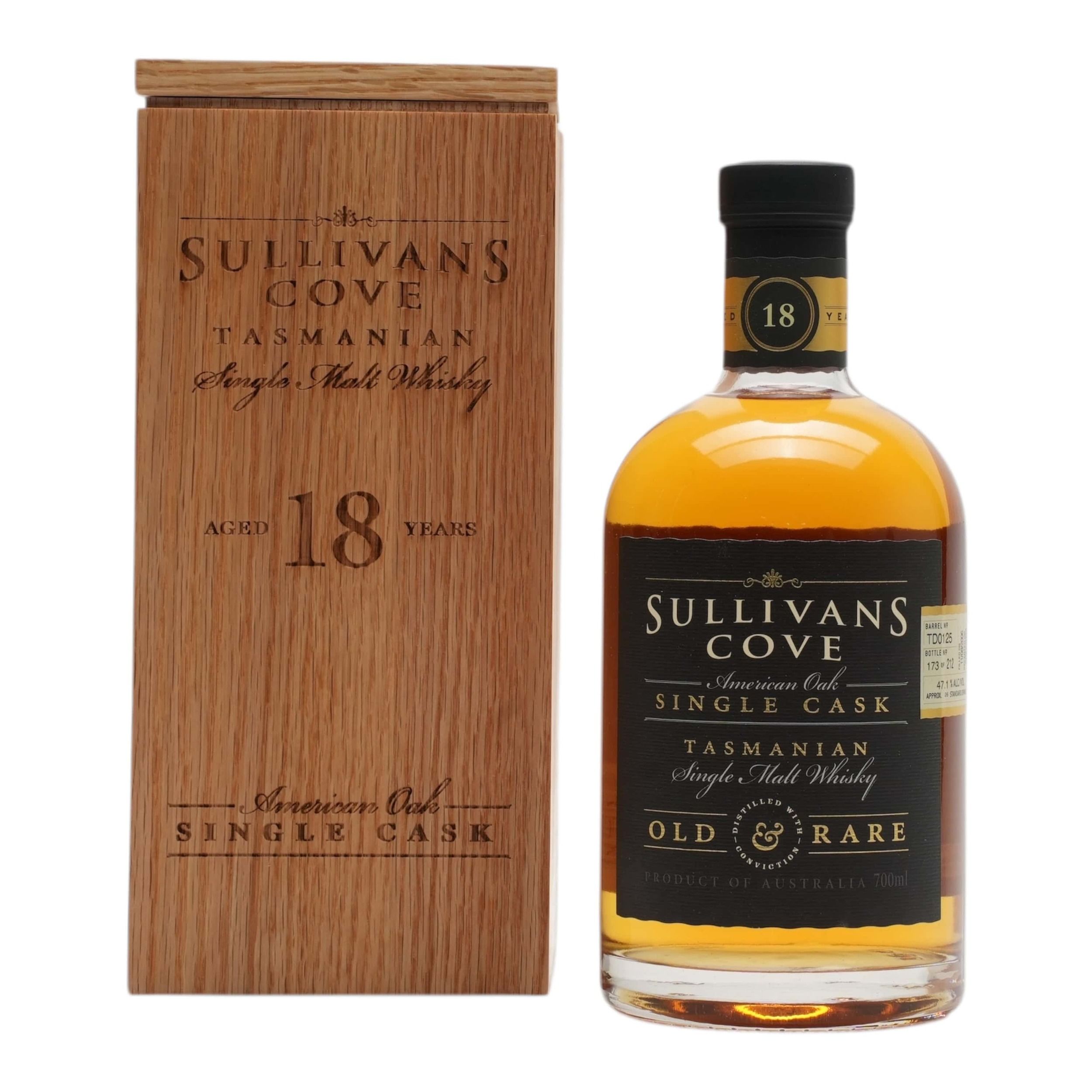 Sullivans Cove Old & Rare 18 Year Old American Oak Single Cask TD0125 (700ml), TASMANIA AUSTRALIA