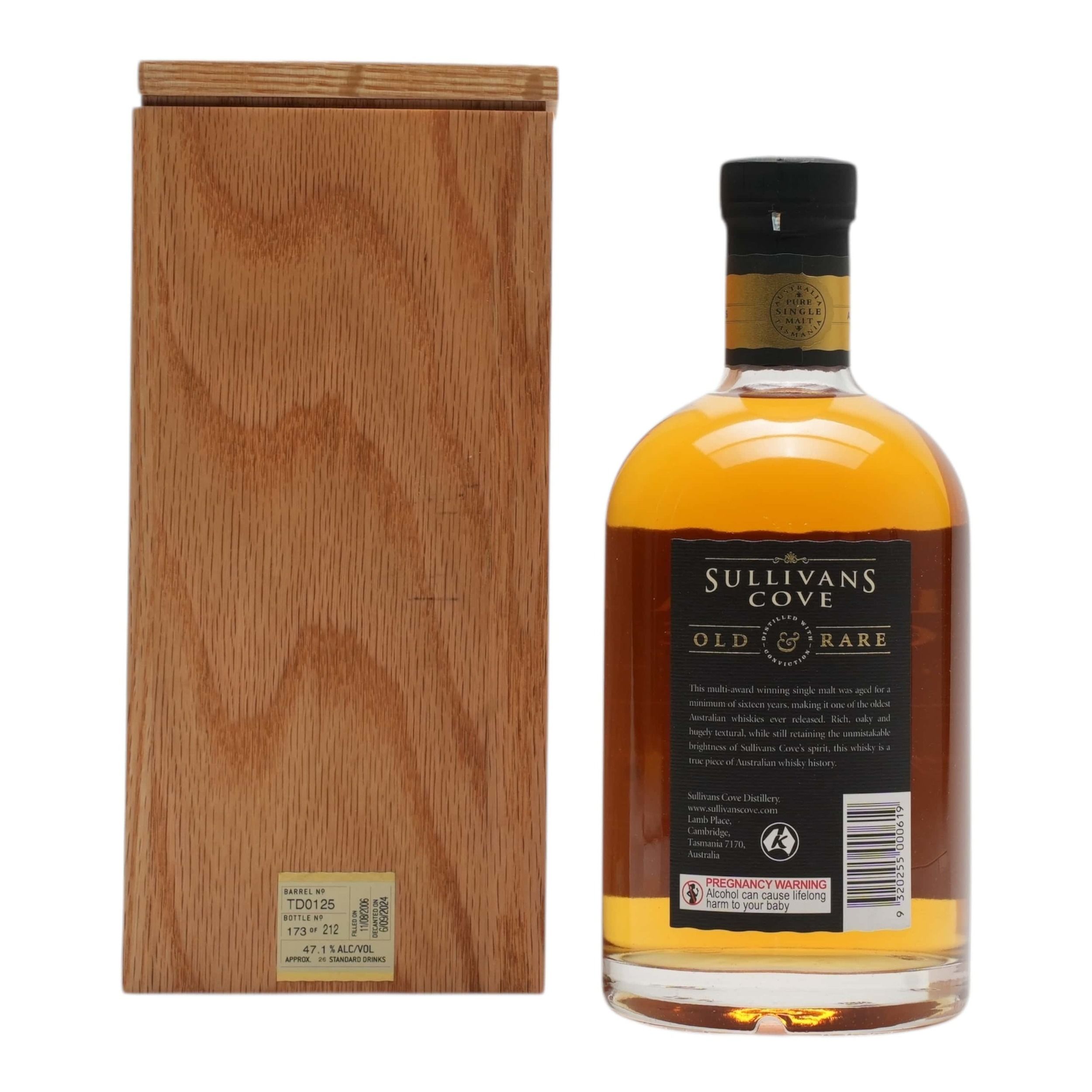 Sullivans Cove Old & Rare 18 Year Old American Oak Single Cask TD0125 (700ml), TASMANIA AUSTRALIA - Image 2