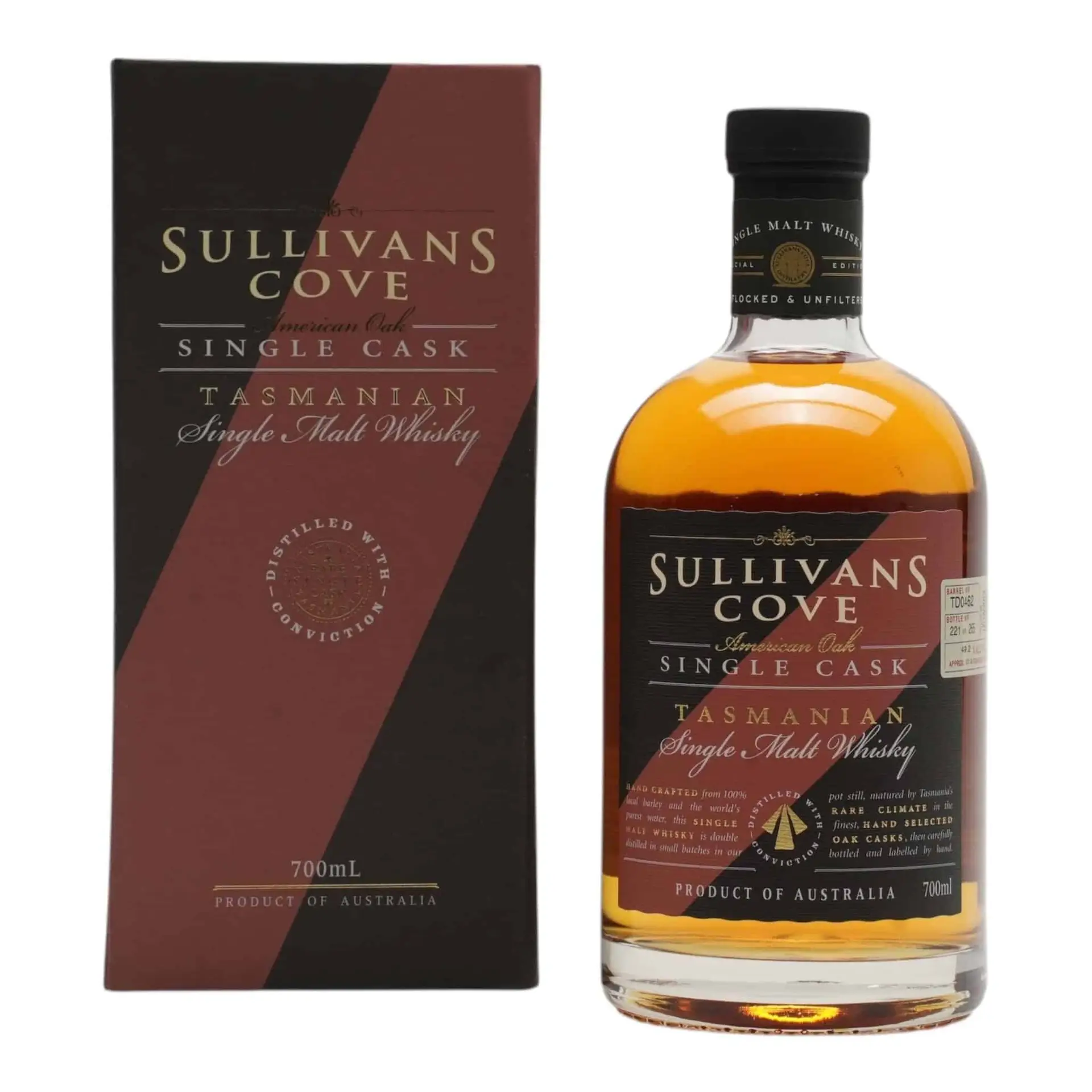 Sullivans Cove Refill American Oak ex-Bourbon Single Cask TD0462 (700ml), TASMANIA AUSTRALIA