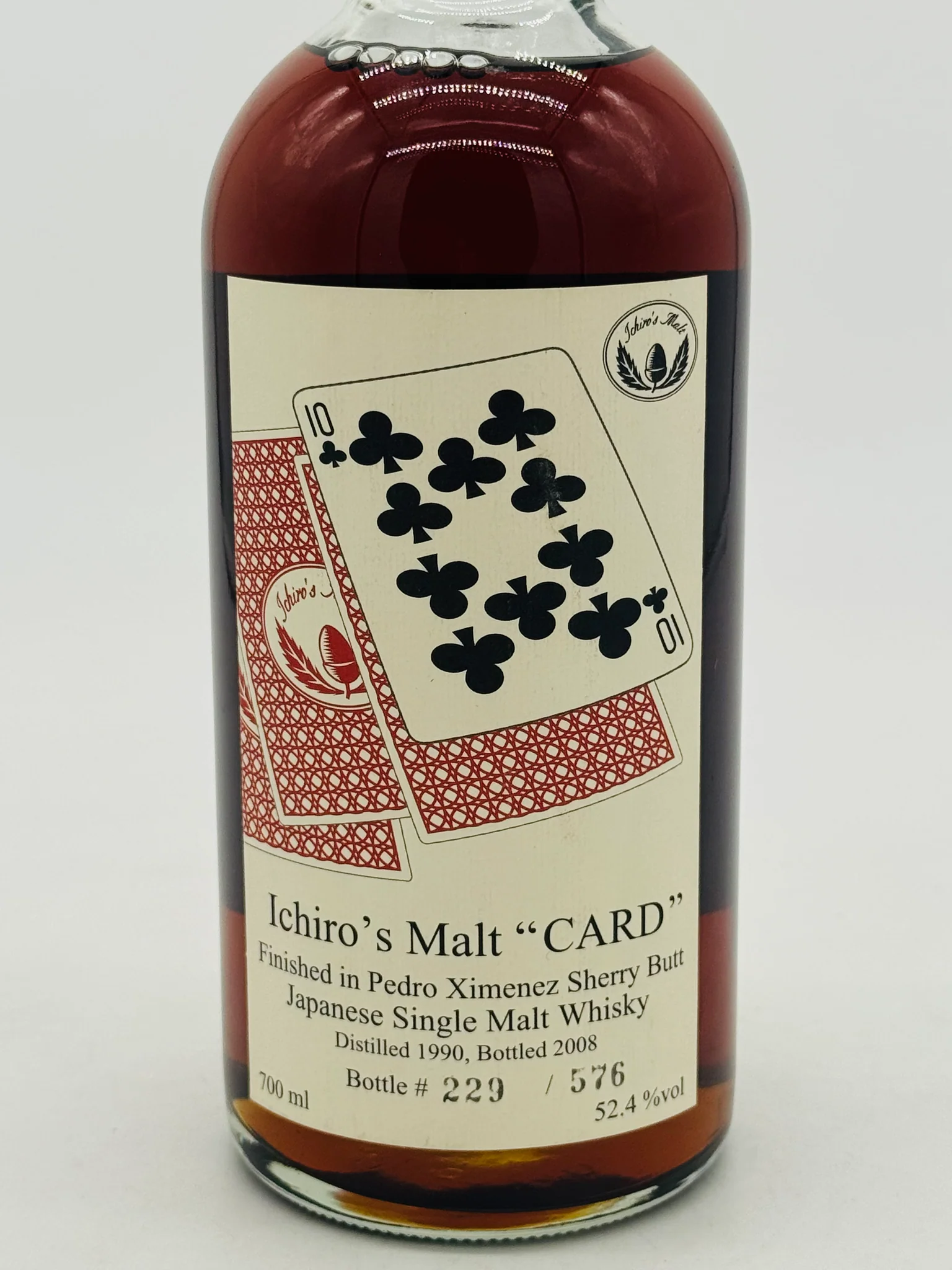 ICHIRO'S Malt Hanyu Ten of Clubs Card Pedro Ximinez Sherry Butt Finish Single Malt #229 (700ml), Japanese - Image 3