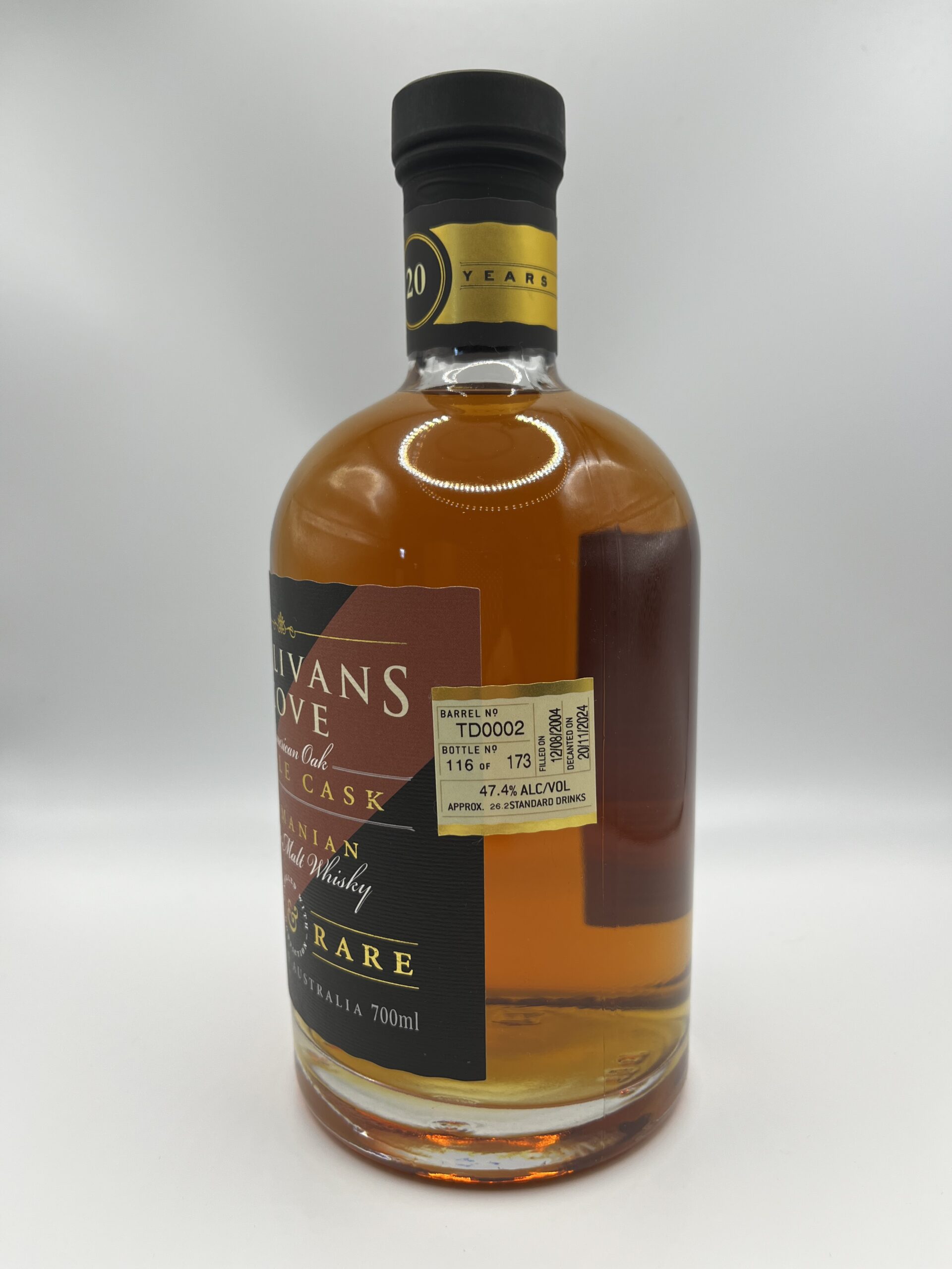 Sullivans Cove American Oak Old & Rare Second Fill Whisky TD0002 (700ml), TASMANIA AUSTRALIA - Image 3