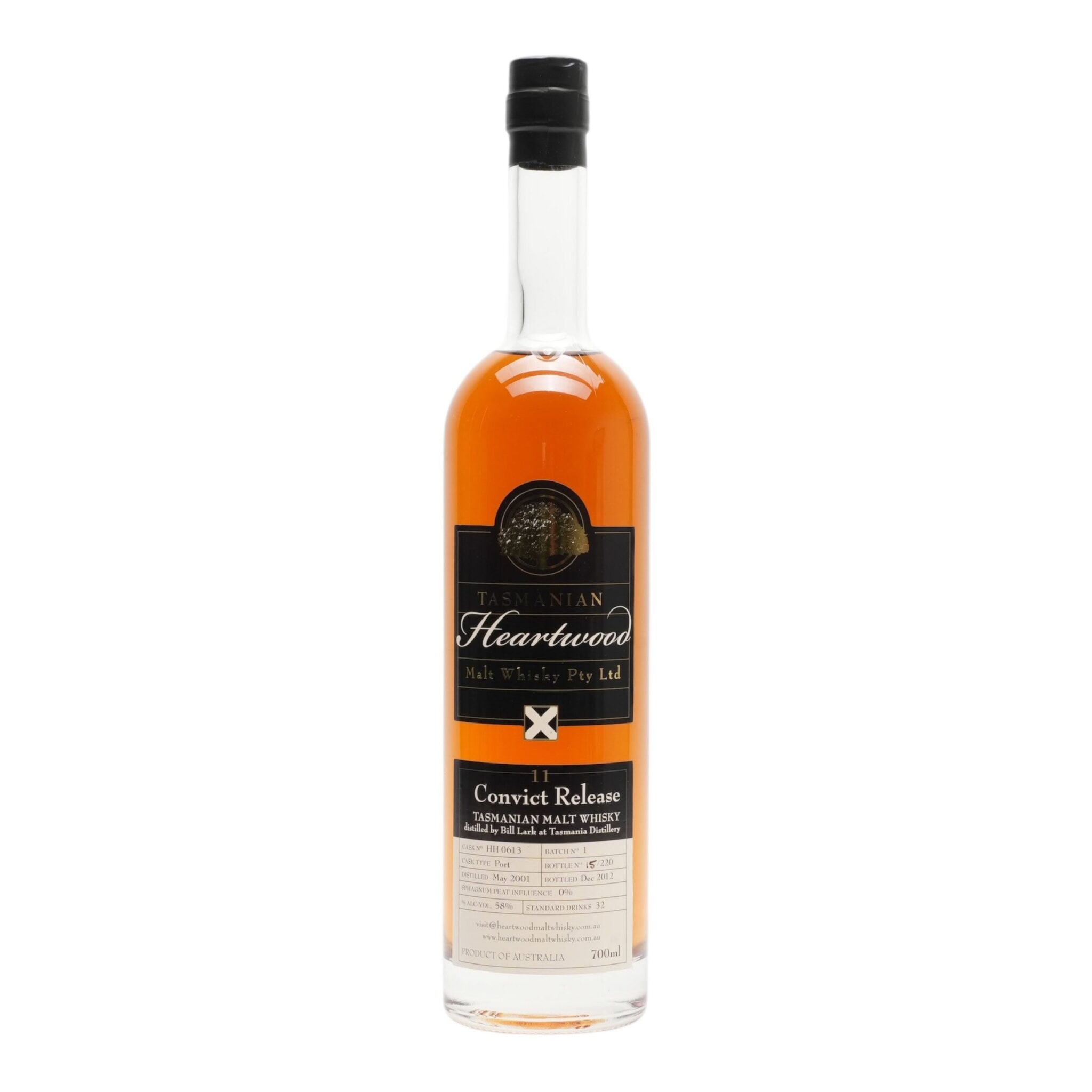 Heartwood Convict Release // Tasmania Distillery (Sullivans Cove) (700ml), TASMANIA AUSTRALIA